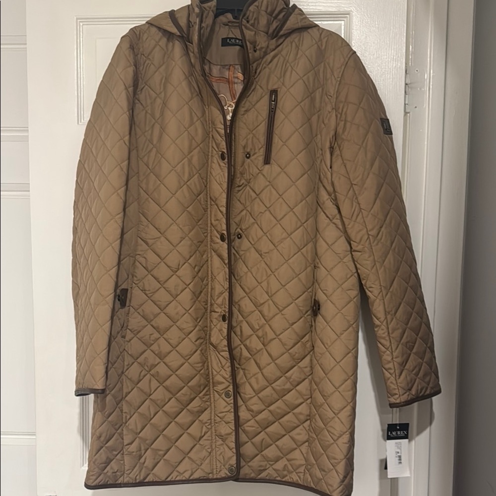 Tan Quilted Women's Coat
